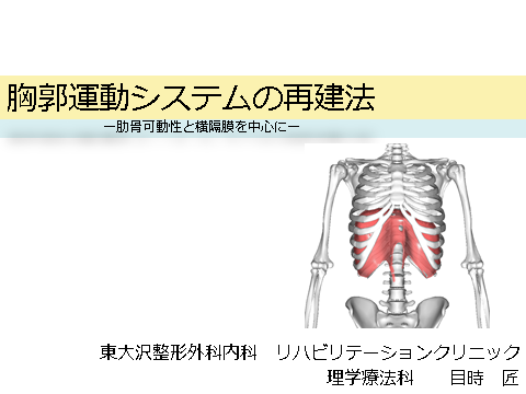 胸郭運動システムの再建法 | 東大沢整形外科内科リハビリテーション 